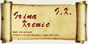 Irina Kremić vizit kartica